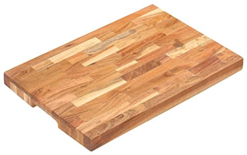 heybb Hackblock 50x35x4 cm Akazie Massivholz Schneidebrett Stirnholz