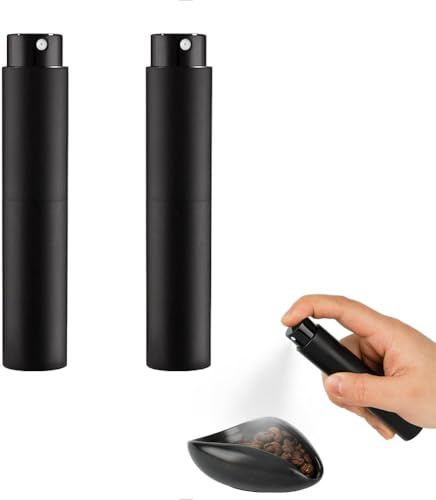 2PCS/10ml Coffee Bean Spray Bottle Espresso Spray Bottle Portable Empty Small Refillable Sprayer For Reducing Coffee Power Static,Black