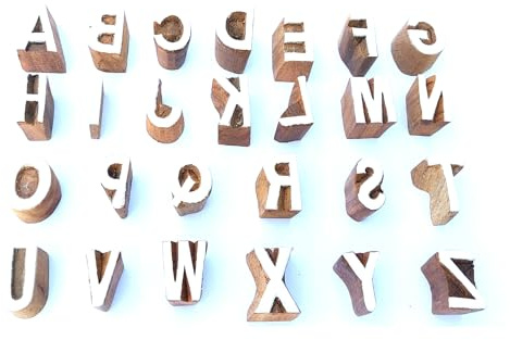 Royal Kraft Alphabet Wooden Block Printing Stamps (Set of 26) Bulk01_25H
