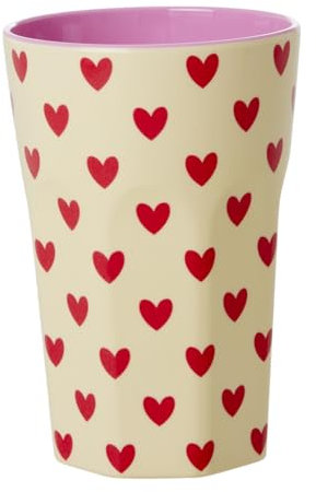 Rice - Vaso de melamina (tamaño mediano, diseño de corazones de Darling Hearts, 400 ml)