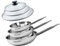 Fackelmann 9438350 3 poêles 20 24 28 cm Acier inox 18/8 et 3 Couvercles verre Fackelmann Eterna, Poêle tous feux, Poêle induction, Poêle sans PFAS, Manche riveté, Inox, Verre, Plastique, 20 24 28 cm