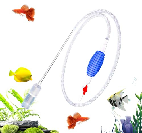 Aspirateur pour Aquarium À Fond De Gravier - Tuyau de Siphon à Écoulement Rapide - Accessoires pour Aquarium Débutants Reptiles Guppy Poisson Rouge Tortue Betta Crevette