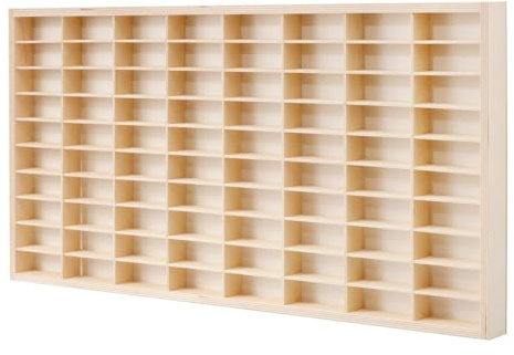 Laneryin Wooden Display Shelf 80 Slots Display Cabinets Case Wall Mount | 77.5x4x47cm, Home storage, Collectibles display, Sotrage cabinet, 1:64 diecast car storage, No assemble require