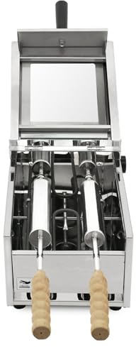 GwlThixion Forno Elettrico per Dolci A Camino, Macchina per Cake Pop Ungherese, Grill per Coni Gelato da 1600 W, Temperatura Regolabile 50°C-300°C, Include 2 rulli per dolcetti Perfetti