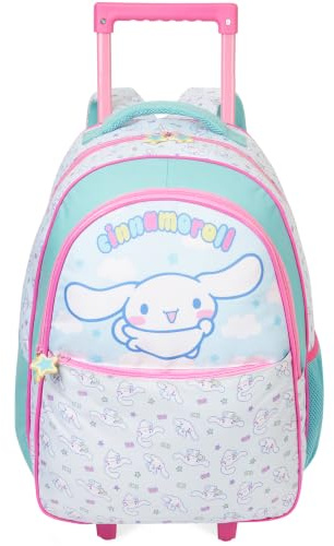 Get Trend Hello Kitty Cinnamoroll Cartable a Roulette Fille, Bagages Cabine | 2 en 1 Sac a Dos Enfant avec Poignée Extensible et Bandoulières, Pour École ou Voyage, Cadeau Fille (Multi Cinnamoroll)