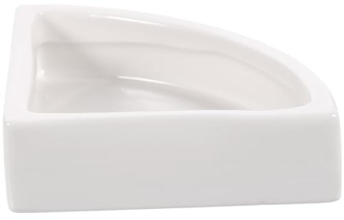 YARNOW Bol à Nourriture pour Reptiles en Céramique Blanc Triangulaire, Stable et Anti-évasion, pour Geckos et Tortues Terrarium