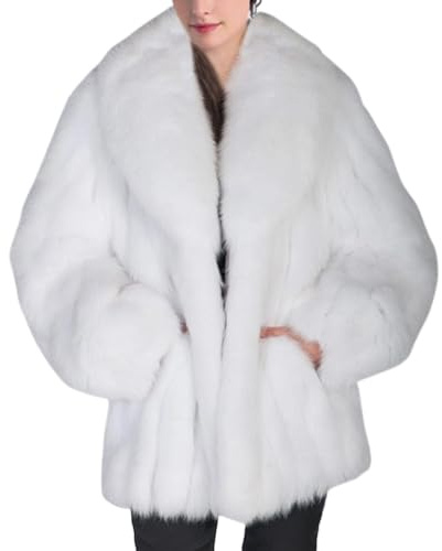 Parka en fausse fourrure duveteuse pour femme, manteau d'hiver épais et