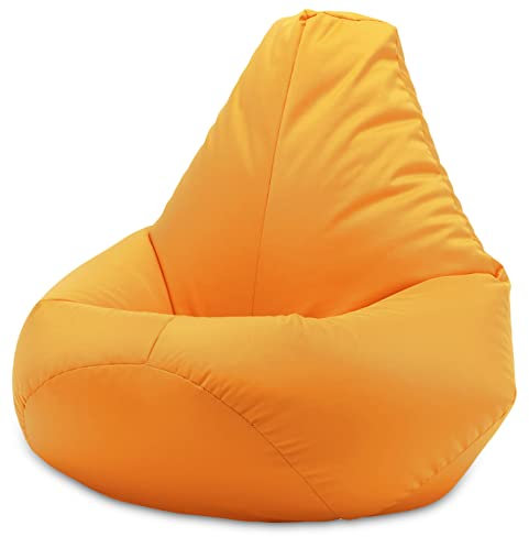 Beautiful Beanbags - Adult Highback Beanbag Chair - Large Water-Resistant for Indoor and Outdoor Use - Lounge or Gaming Chair - Manufactured in UK (Yellow)