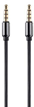 Monoprice Auxiliary Audio Cable - 3.5mm TRRS, Gold Plated, 6 Feet, Black - Onyx Series