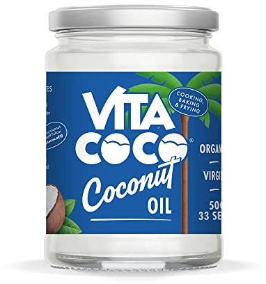 Vita Coco organisches natives Kokosöl extra 500ml klargepresst, glutenfrei, Verwendung als Kochöl, Feuchtigkeitscreme oder Shampoo