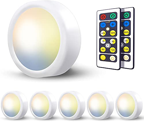 Plidon Kelbe LED Spot batteri fjärrkontroll - vitrinbelysning trådlös skåpbelysning dimbar LED-strålkastare batteridriven underbyggd lampa kök touchlampa för limning batteri hylla ljus skåplampa