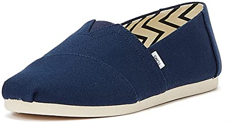 TOMS MEN ALPARGATA Navy Recycled Cotton Canvas UK13