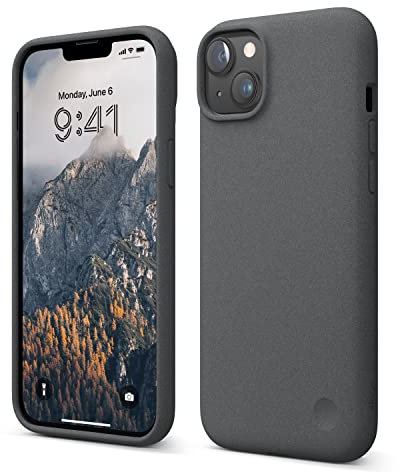 elago Pebble Case Compatible with iPhone 14 Plus Case (6.7), Special Pebble Coated Surface, Premium TPU, Ergonomic Rounded Shape Design, Shockproof Protective Cover (Dark Grey)