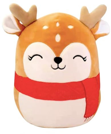 POPOYU 20cm Christmas Reindeer Plush Pillow,3D Cute Christmas Stuffed Reindeer Pillow Doll Squishy Cotton Plushies Doll,Super Soft Pillows Gift for Collection Family Home Decoration