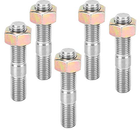 Yosoo Health Gear Turbo-Stehbolzen M10 X 1,25 50 Mm Turbo-Flansch-Stehbolzen-Kit für DSM 1G EVO1~10 Turbos, Massiver Edelstahl 5 Stück M10-Turbo-Stehbolzen mit Schrauben