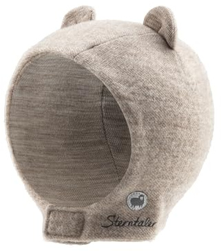 Sterntaler Schalmütze Wolle – kuschelige Unisex Babymütze mit Klettverschluss – Wolle (Merino) mit Kaschmir-Feeling & Wolljersey-Futter - Wintermütze für Baby & Kleinkind – Sand, Größe 45