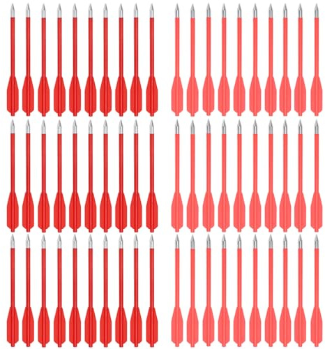Bow and arrow college 60PCS 6.25 Inch 50-80LB Mini Archery Crossbow Bolts Set with Sharp Metal Tip, Reusable Durable Arrow Dart for Shooting Target Practice, Small Hunting Game, Outdoor Fishing