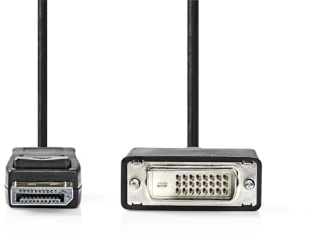 Nedis Displayport-kabel – DisplayPort-kontakt – DVI-D 24+1-stiftskontakt – 1080p – nickelpläterad – 2,00 m – rund – PVC – svart – etikett