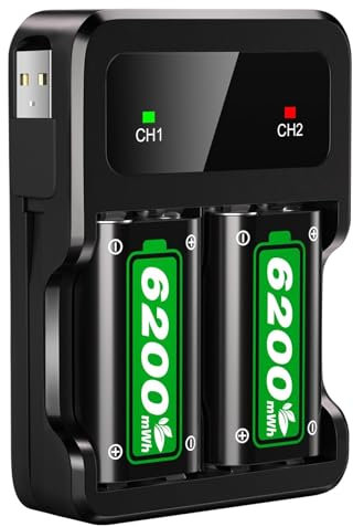 2 * 6200mWh Batería para Xbox One X|S/Xbox Series X/Xbox Series S, batería Recargable de 28 Horas de reproducción para Xbox One/Xbox Series X/S/Xbox One X/S