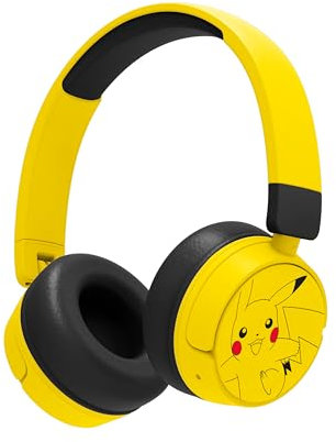 OTL Technologies Auriculares Infantiles SIN Cable Pokemon Pikachu con Control Parental DE Volumen Y Cable para Compartir Audio