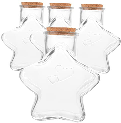 HOLIDYOYO 4pezzi Barattoli Di Vetro Con Tappo Di Sughero Bottiglie Per Pozioni Kit Per Decorazioni Artistiche Regali a Forma Di Stella