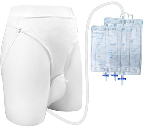 Poche de drainage urinaire pour hommes, collecteur d'urine Portable Culotte réutilisable pour incontinence urinaire Culotte confortable et respirante Collecteur d'urine (1000 ml*2 + 2000 ml*1)