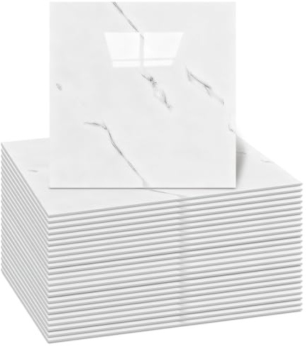 Yuragim Piastrelle Autoadesive da Parete 24 Pezzi 30 x 30 cm, Peel and Stick Tiles 3D Effetto Pietra, Impermeabili Antimacchia Tagliabili, per Cucina Bagno Soggiorno Parete TV Rivestimento Murale