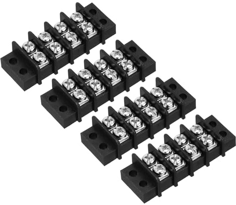 QUARKZMAN 4 Pcs Borne De Raccordement 4 Positions 300V 20A Pas De 9.5mm Double Rangee 4 Circuits Borne A Vis Rangee DIN