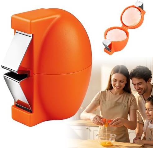 Kruggo 2026 New Egg Shell Opener Egg Cracker Tool, Multifunctional Peeler Shell Remover for Raw and Hard Boiled Eggs, Portable Kitchen Gadgets for Cooking Baking (Orange-1PCS)