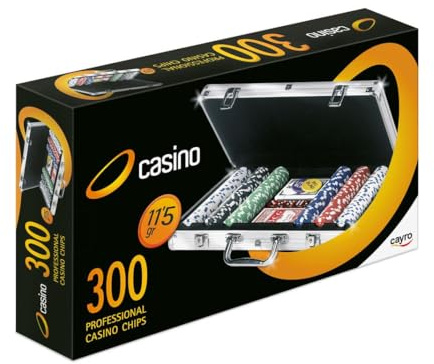 Cayro - Valigetta Chip Poker - 300 Chip Professionale - Giochi Scommetti - Casinò - Carte Poker - Partita con amici e famiglia