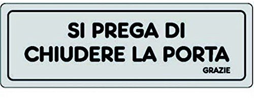 Cartelli segnaletica adesivi Pubblicentro -si prega di chiudere la porta grazie-15906320ADB0150X0050