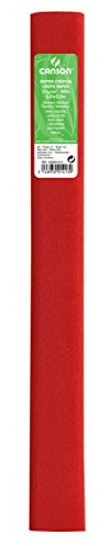 Canson Pack de 10 Rolls Super Value Crepe Papel, 32 g/m² 0.5 X 2.5 M, Rojo Brillante
