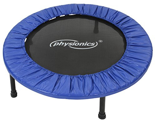 Physionics® Mini Trampoline de Fitness - Diamètre au Choix (Ø 81/91/96/102/114/122 cm), Pieds Antidérapants, Usage Intérieur/Extérieur - Trampoline de Gymnastique, Entraînement, Jumping (91 cm)