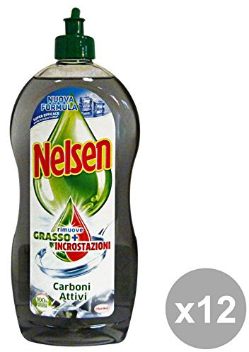Set 12 NELSEN Piatti 900 Ml. CARBONI ATTIVI Detergenti casa