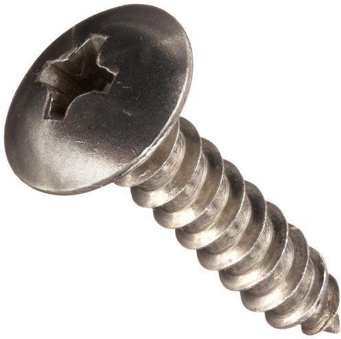 Small Parts 0812APT188 18-8 Stainless Steel Sheet Metal Screw, Plain Finish, Truss Head, Phillips Drive, Type A, #8-15 Thread Size, 3/4 Length (Pack of 100)