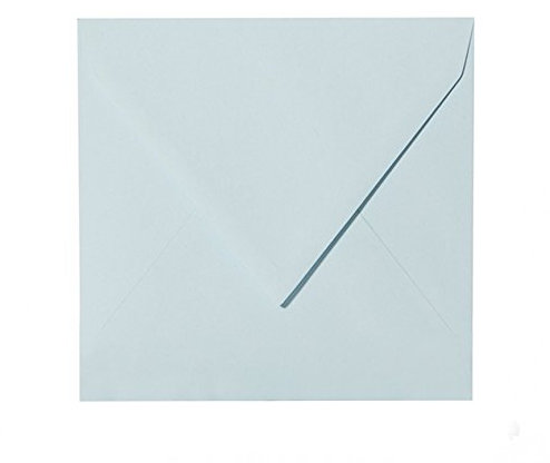 Paper24 25 Briefumschläge quadratisch 155x155 mm, 120 g/qm, Umschläge 155x155 mm in Hell-Blau