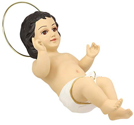 Ebros Roman Catholic Christian Infant Jesus with Golden Halo Large 15.5 Long Statue Nativity Decorative Sculpture of Jesus Christ Childhood Gallery Quality Figurine Resin Christmas Themed