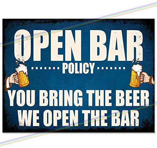 Placa metálica para colgar en la pared de la cocina, cobertizo de garaje, tamaño mediano (20 x 15 cm)