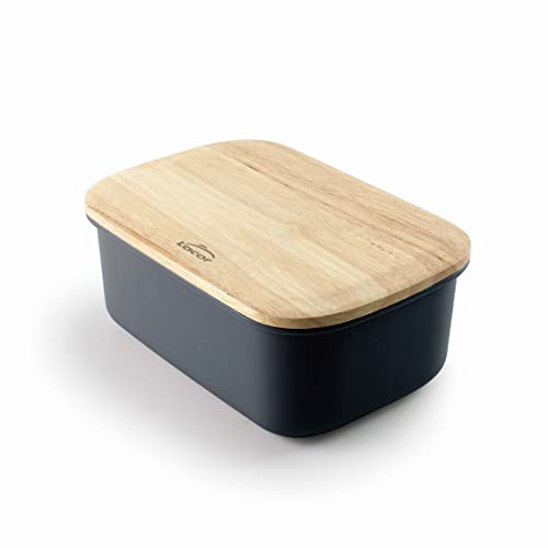 Lacor - 62899 - Smör , Polypropylen Smör Behållare med gummilock, Ribbad yta, mått 16,5x11,5x6 cm, grafit