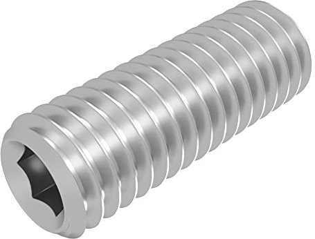 Tornillo prisionero SECCARO con punta cónica M5 x 14 mm, acero inoxidable V2A VA A2, DIN 913 / ISO 4026, hexágono interior, 20 piezas