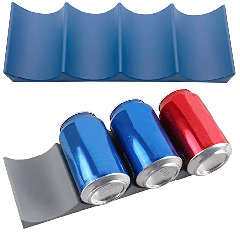 Wine Rack Plastic, 2 Pieces Bottle Rack European Style Wine Bottle Display Stacking Mat, Wine Storage Holder, for Beer, Cola and Fridge Pantry Bottle Holder, Blue, Grey