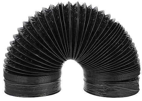 Gatuida Tuyau De Ventilation Pliable En Aluminium Noir 2 M Pour Évacuation Dair De Cuisine À Double Extrémité