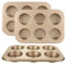 LDXDRU 3 Pack 6 Cup Yorkshire Pudding Tray, 26 x 18cm Carbon Steel Muffin Tray, Non Stick Cupcake Tray Muffin Moulds Muffin Tin Baking Tray for Baking Pastries Bun Cupcakes Pies