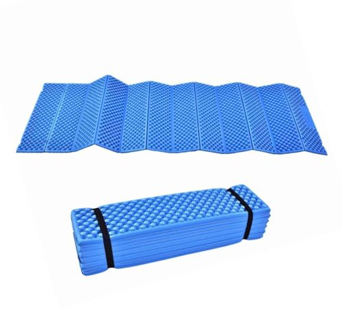 Msiud Colchoneta para Acampar, Esterilla Aislante Exteriores IsotéRmica Plegable Ultraligera Colchoneta de Espuma para Senderismo Mochileros Camping Playa Viajes (Azul)