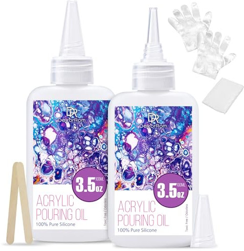 Silikonöl für Pouring 200ml - 100% Reines Silikon-Öl für Acrylfarben & Pouring Medium - Silikonöl Acryl Pouring Zubehör für Zellkreation, Acrylgießen, Acrylmalerei, DIY Acryl Pouring