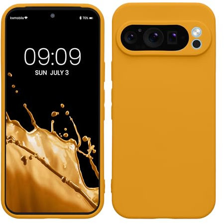 kwmobile Case Compatible with Google Pixel 9 Pro Case - Protective Slim TPU Phone Cover - Soft Matte Finish - Mango