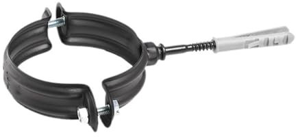 ALLINOX Collare Di Fissaggio Fascetta Tubo Con Tassello Acciaio Nero Reggitubo Per Stufa a Pellet Canna Fumaria (DN 80)