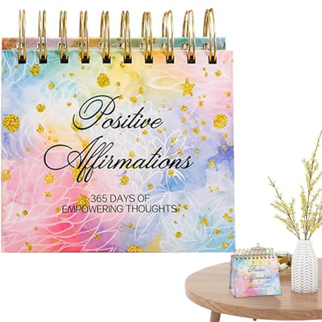 Calendrier d'affirmation quotidien – Calendrier de bureau avec citations positives, outil de motivation durable | Calendrier perpétuel de 365 jours, source d'inspiration quotidienne pour les femmes