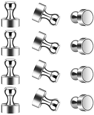 MOXYOY 12pcs Round Neodymium Magnets, 12 X 16mm Strong Whiteboard Magnets Push Pins for Refrigerator, Magnetic Notice Board, Crafts, DIY, Office