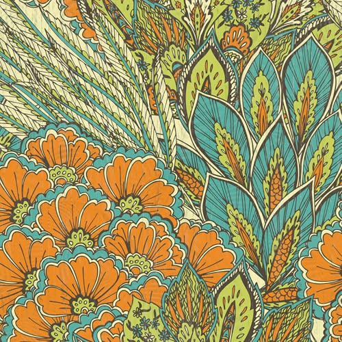 LZH-LP Carta da Parati Autoadesiva, 44x500CM Motivo a Frutta e Foglie Pellicola Decorativa Rimovibile Senza Soluzione di Continuità per Mobili da Parete